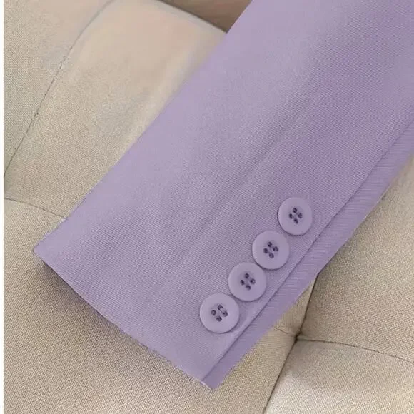 NWT ~ Women's 2 Piece Violet Purple Lined Business Pant Suit & Belt ~ Size XL - Picture 4 of 5